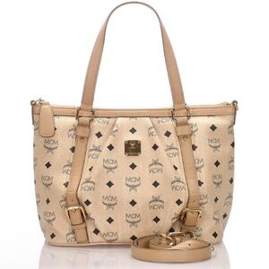MCM Cream Viesto Two-way Crossbody Shoulder Bag